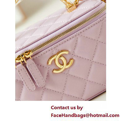 Chanel Lambskin, Resin  &  Gold-Tone Metal Clutch with Chain Bag AP3820 Lavender 2025